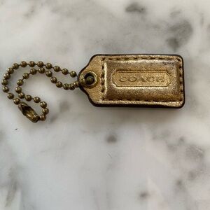 Coach Gold Metallic Hang Tag with Ball Chain